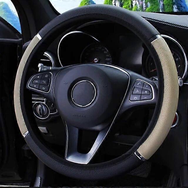Καλύμματα τιμονιού αυτοκινήτου 37-38cm Universal PU Δερμάτινο κάλυμμα τιμονιού Αυτοκίνητα Αντιολισθητικά αξεσουάρ αυτοκινήτων Four Seasons