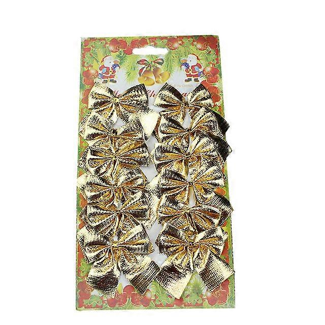 12Pcs 5cm Bow Christmas Decorations Xmas Tree Pendant Ornament for Home Decor Navidad New Year Party 2024 DIY Gift Accessories