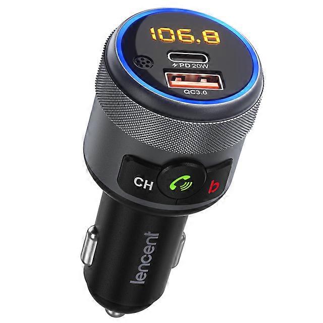 FM Transmitter Modulator Car Bluetooth 5.1 withType C PD 20W and QC3.0 18W Car Fast Charger MP3 Player Radio Transmitter