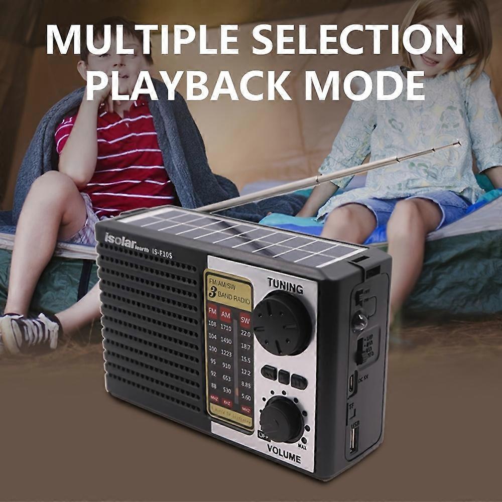 Solar Portable FM/AM SW Radio Digital Speaker MP3 Player Rechargeable