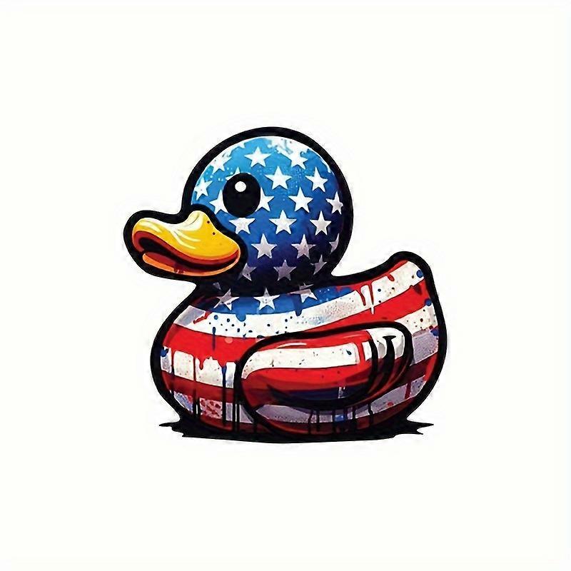 1pc (Upgraded Version, Waterproof And Sunproof)Premium Vehicle Decal Patriotic Rubber Ducky Flag Decal - Suitable For All Vehicles, Motorcycles