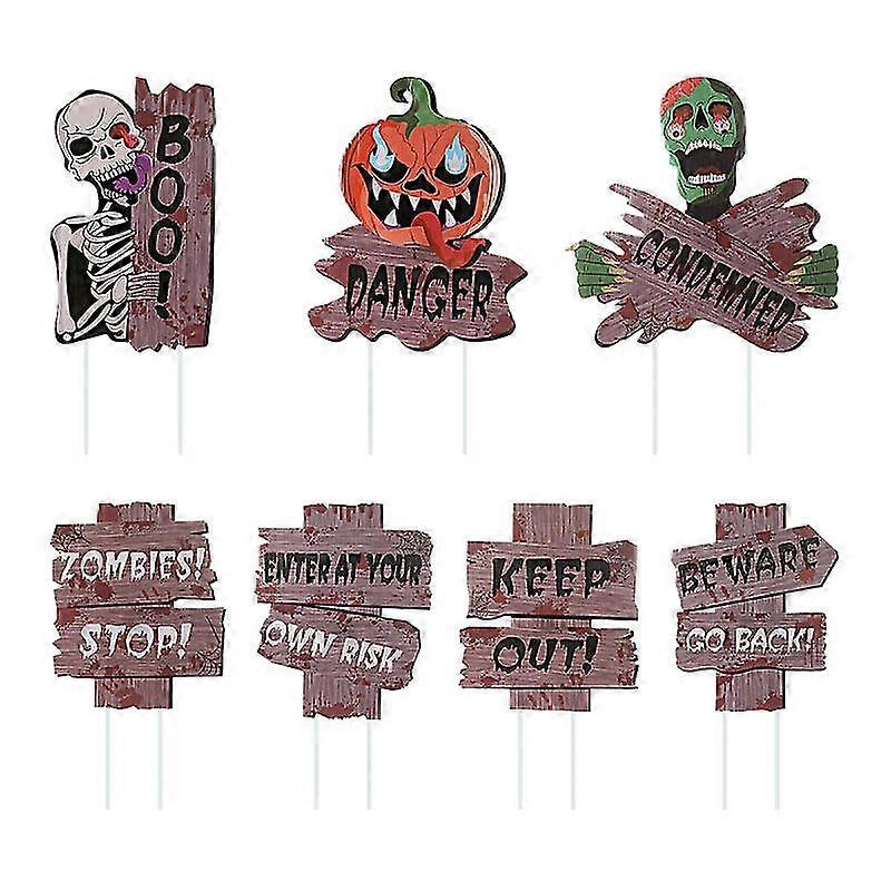 7pcs Halloween Yard Signs-c