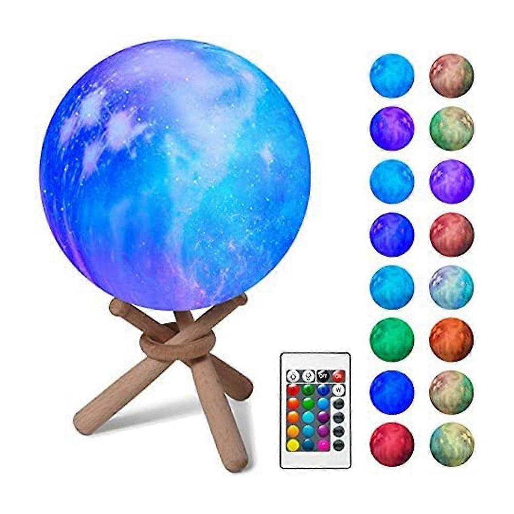 Moon Lamp Kids Night Light for Galaxy Lamp 5.9 Inch 16 Colors 3D LED Moon Light Rechargeable Nightl