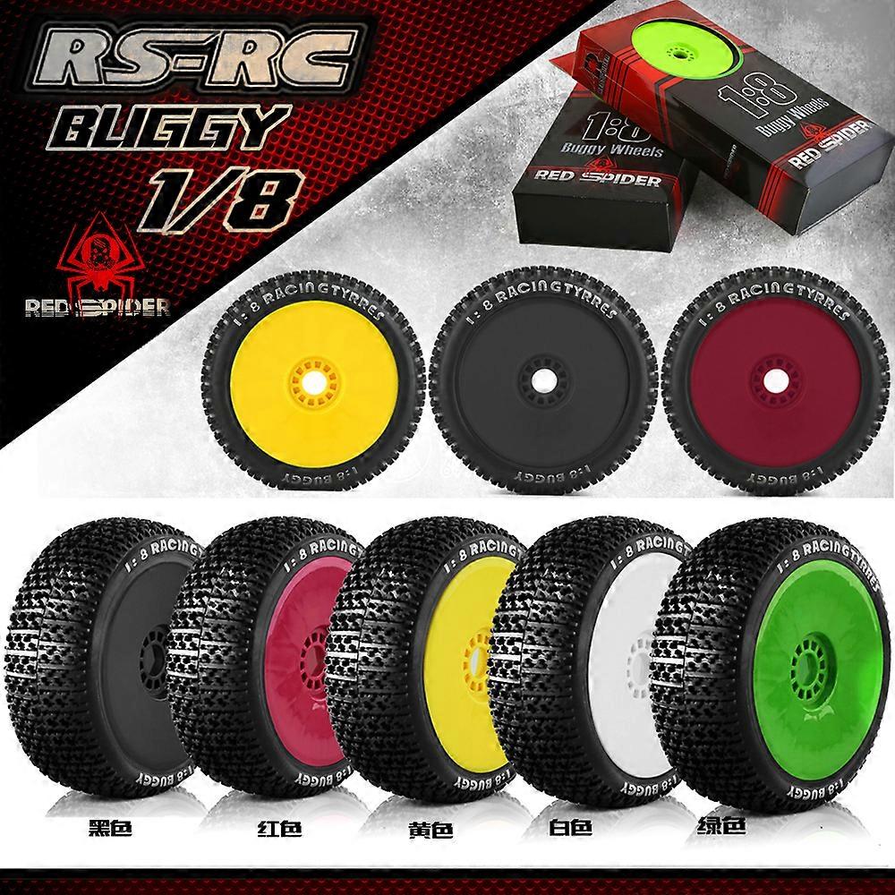 RC Crawler Tires Compatible With HPI For HSP For BAZOOKA For CAMPER For Kyosho For Hongnuo 4PCS 116mm Off Road Buggy Tires Wheels 17mm Hex Hubs 1/8 RC Racing Car 4WD(Yellow