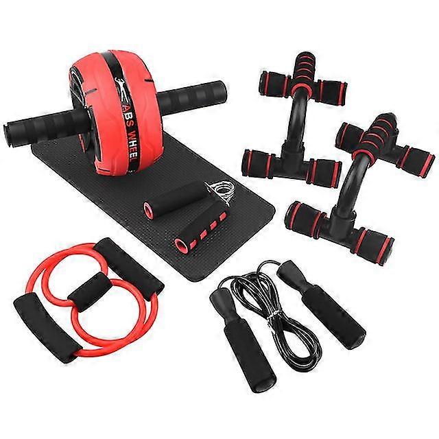 Ab Wheel R Kit Abdol Wheel Set With Push-up Bar Jump Rope Hand Gripper Exerciser And Knee Pad Home Gym