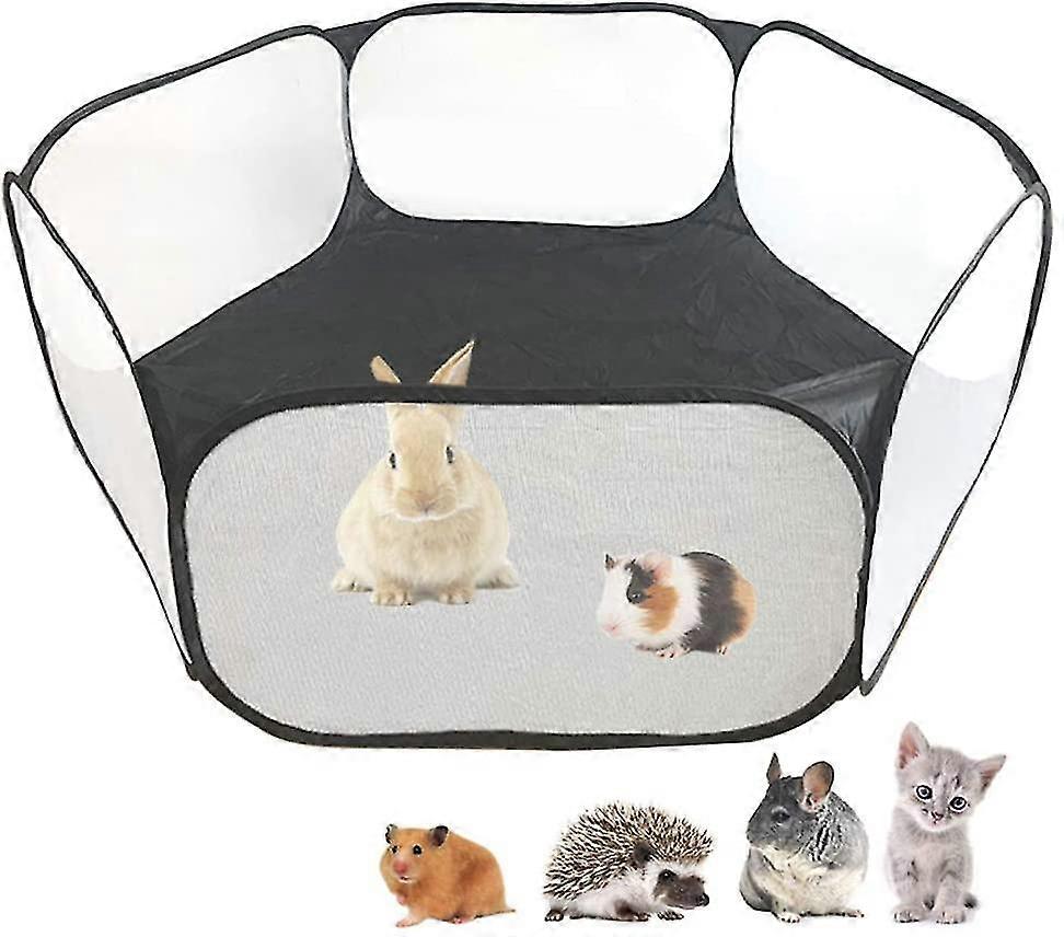 Small Animals Cage Tent, Breathable & Transparent Pet Playpen Pop Open Outdoor/indoor Exercise Fence, Portable Yard Fence For Guinea Pig, Rabbits