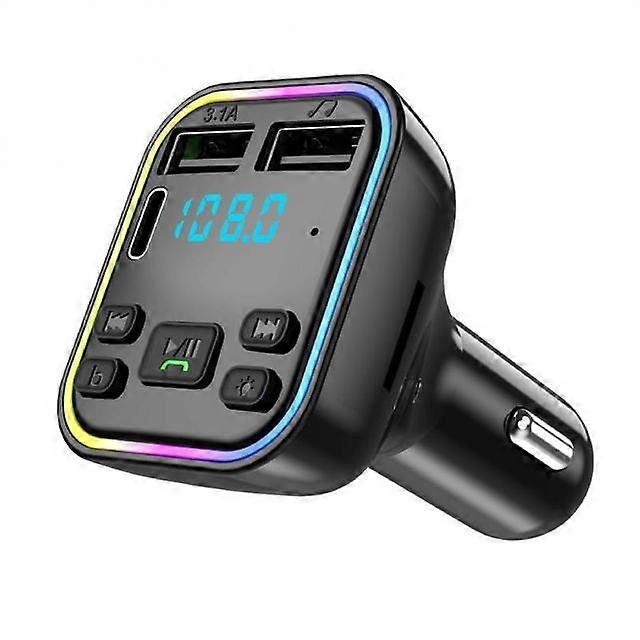 Car Bluetooth 5.0 Transmitter 5v2.1A Dual USB LED Display Multifunction Car Charger Handsfree UDisk Music Play Cigarette Lighter