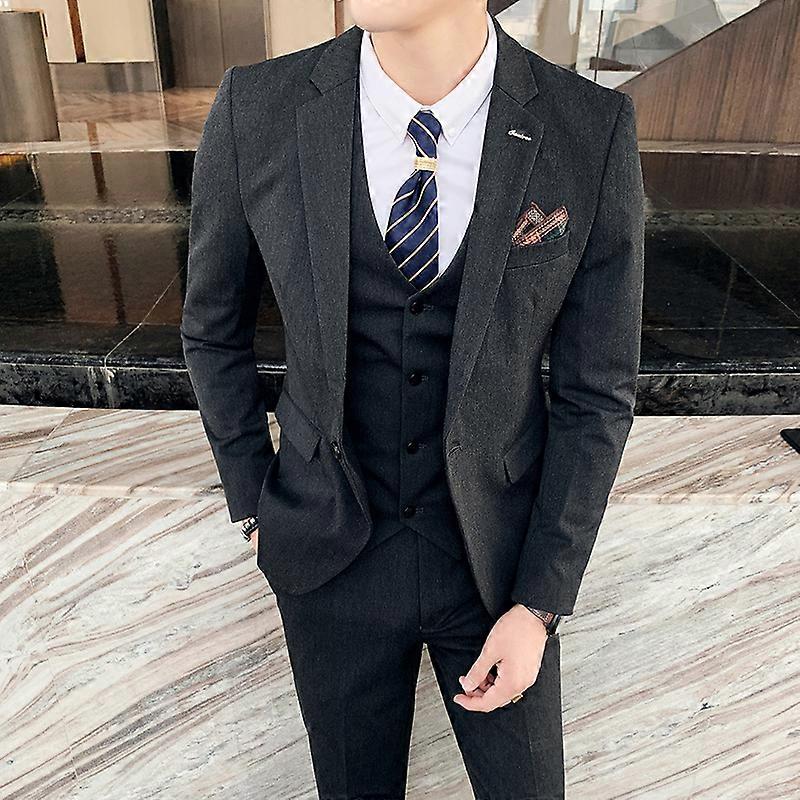 スーツ beautiful people jacket&pants mens 6XL 7XL (Blazers+Pants+vest) 3 Pieces Mens Suits 1 Buttons Wedding