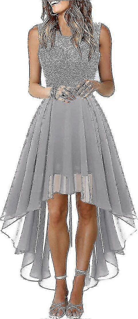 Balo Ve Düğün İçin Uygun Zarif Sevimli Asimetrik Dantel Elbise