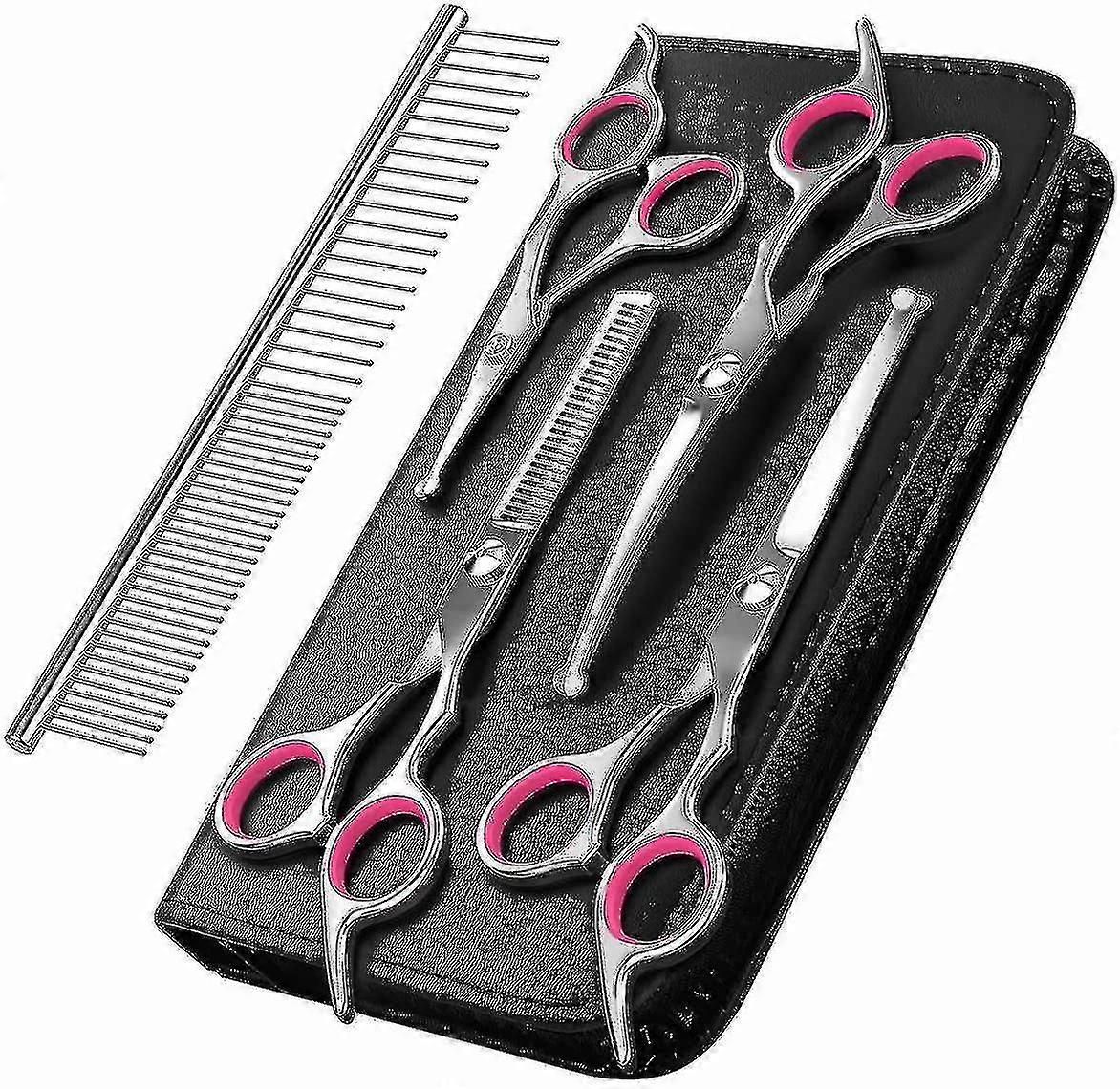 Dog Grooming Scissors Kit Safety Thinning Shears Comb