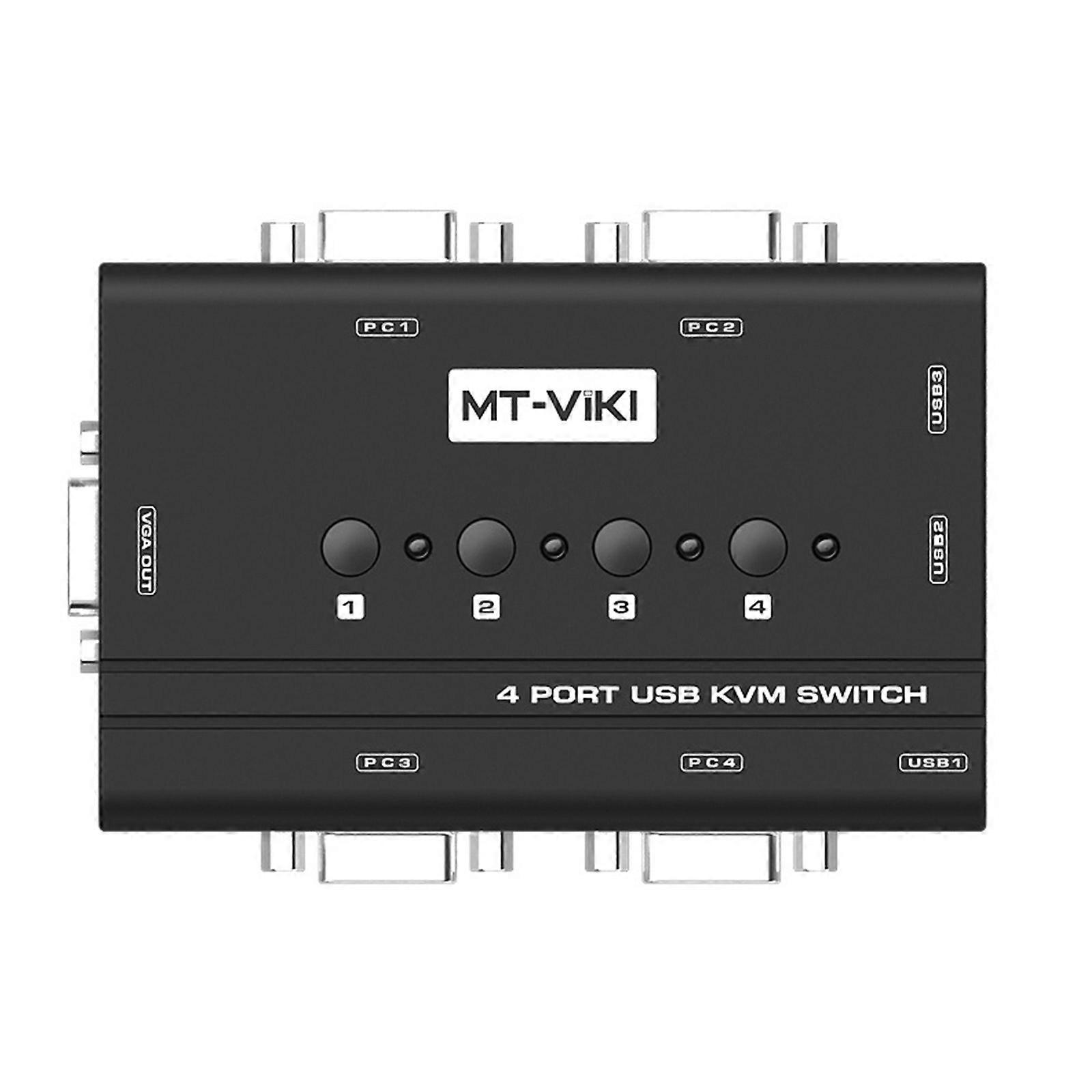 KVM Switcher 4 In 1 Out VGA Splitter 1920x1440 Easy USB 4x1 Switch Selector