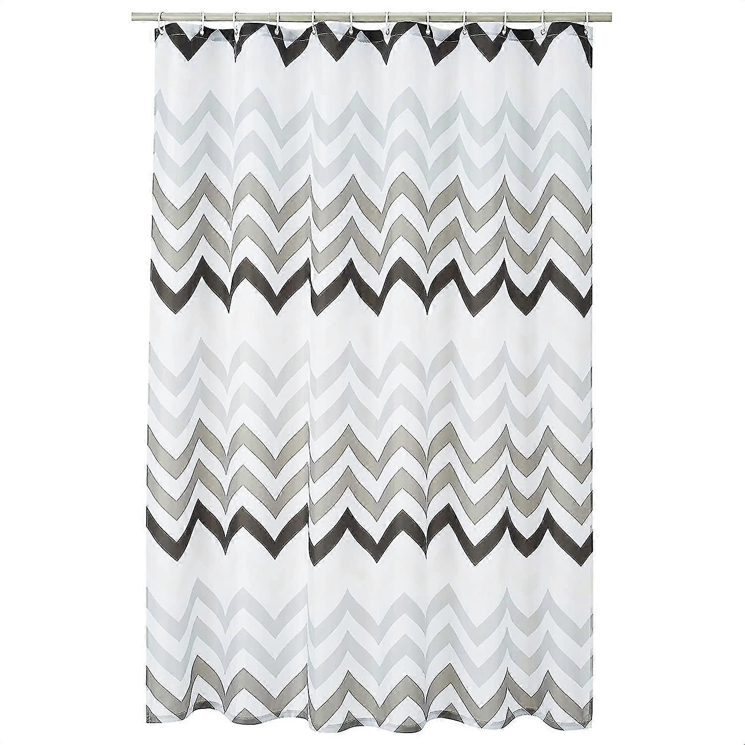 Cortina de chuveiro de tecido - 72 X 72 Polegadas, Cinza Ombre Chevron