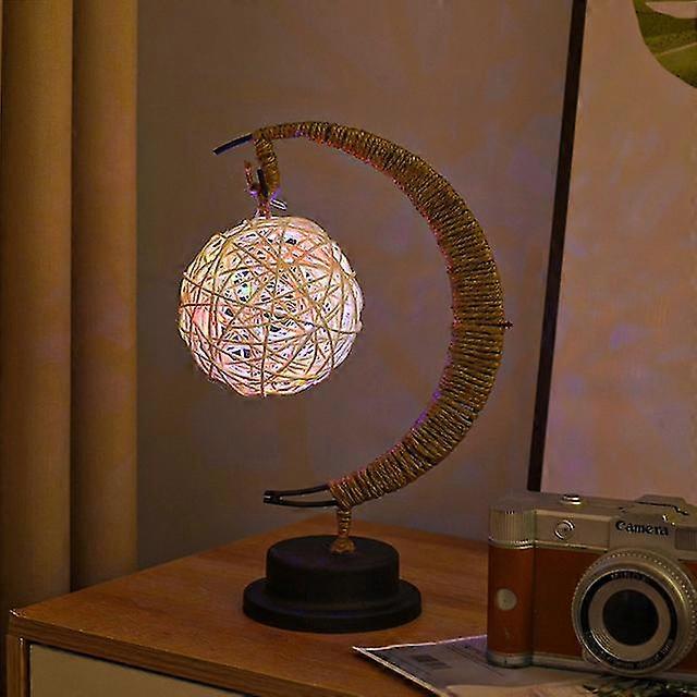 Eid Mubarak Moon Star Rattan Night Light Table Ornaments