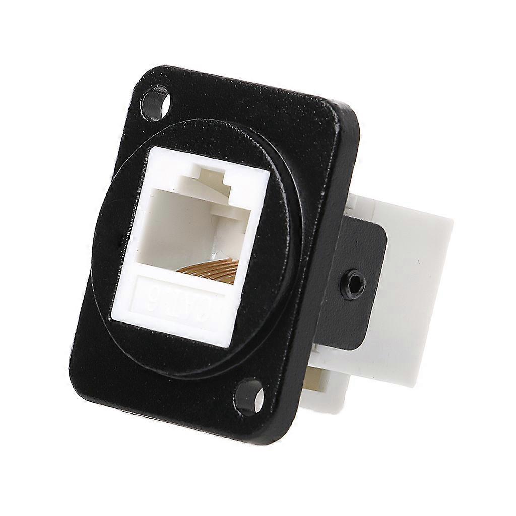 RJ45 Network Connector Metal Panel Socket D Type Mounting CAT5E CAT6
