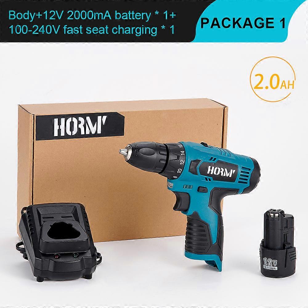 12V Cordless Electric Drill Screwdriver Hammer 2 Speed Variable Electric Impact Drill Hand Wrench Power Tool For Bosch Battery