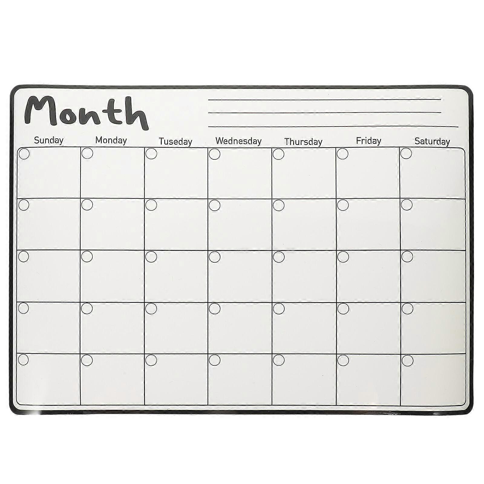 Calendrier réutilisable pour réfrigérateur Calendrier effaçable à sec Tableau blanc de planification magnétique