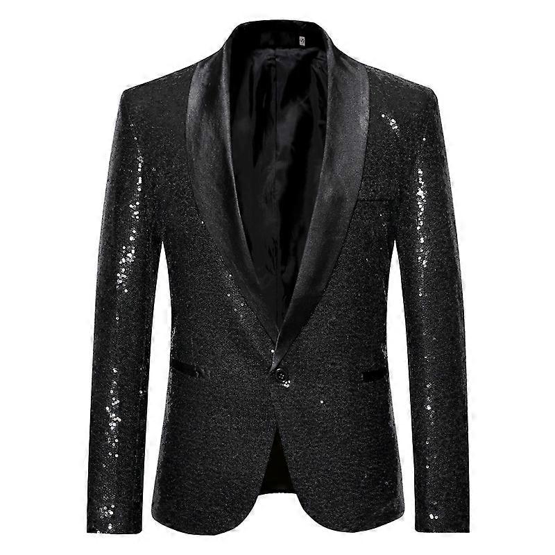 Men's single-breasted blazer sequined casual party blazer