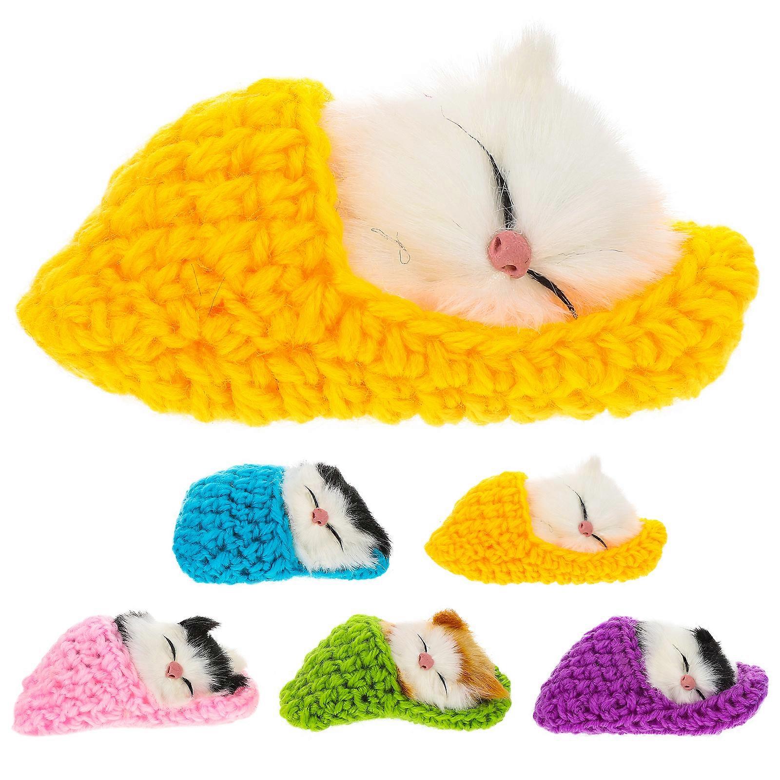 5Pcs Simulation Animal Doll Plush Cat Plaything Artificial Animal Doll for Home Kids Toy