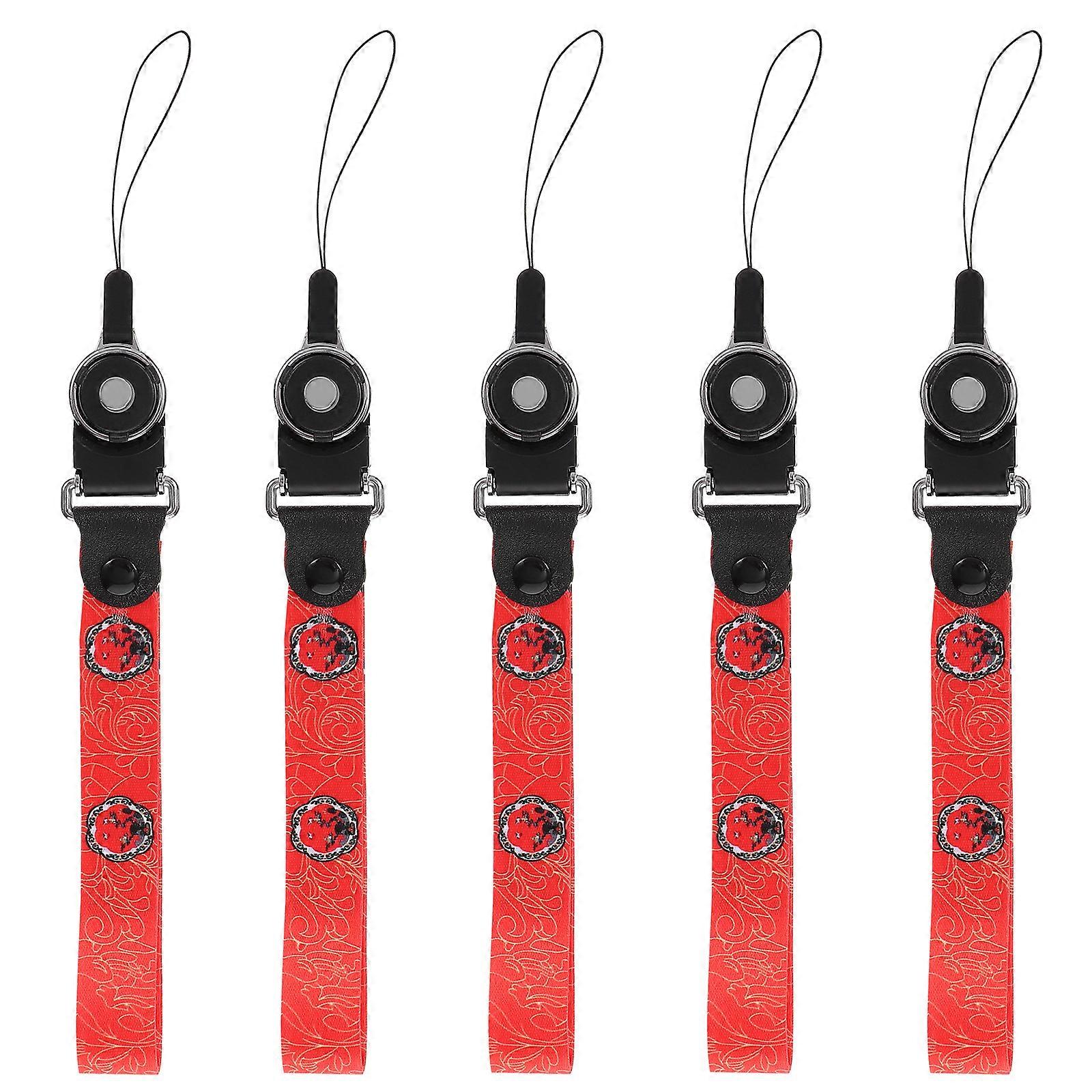 1 Set 5Pcs Chinese Style Cellphone Wrist Lanyards Practical Phone Wrist Straps