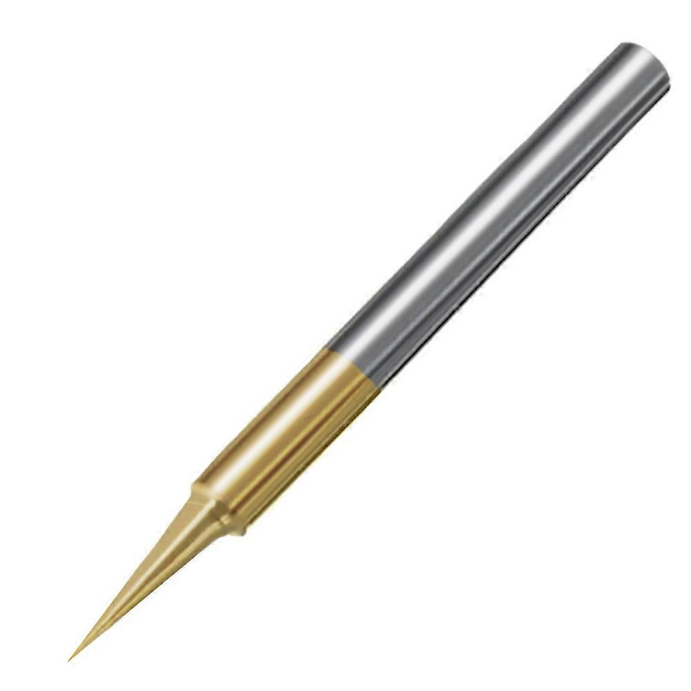 100% New Upgraded 0.1mm Titanium Coated Carbide Flat Bottom PCB Engraving Bit for CNC Router Tool