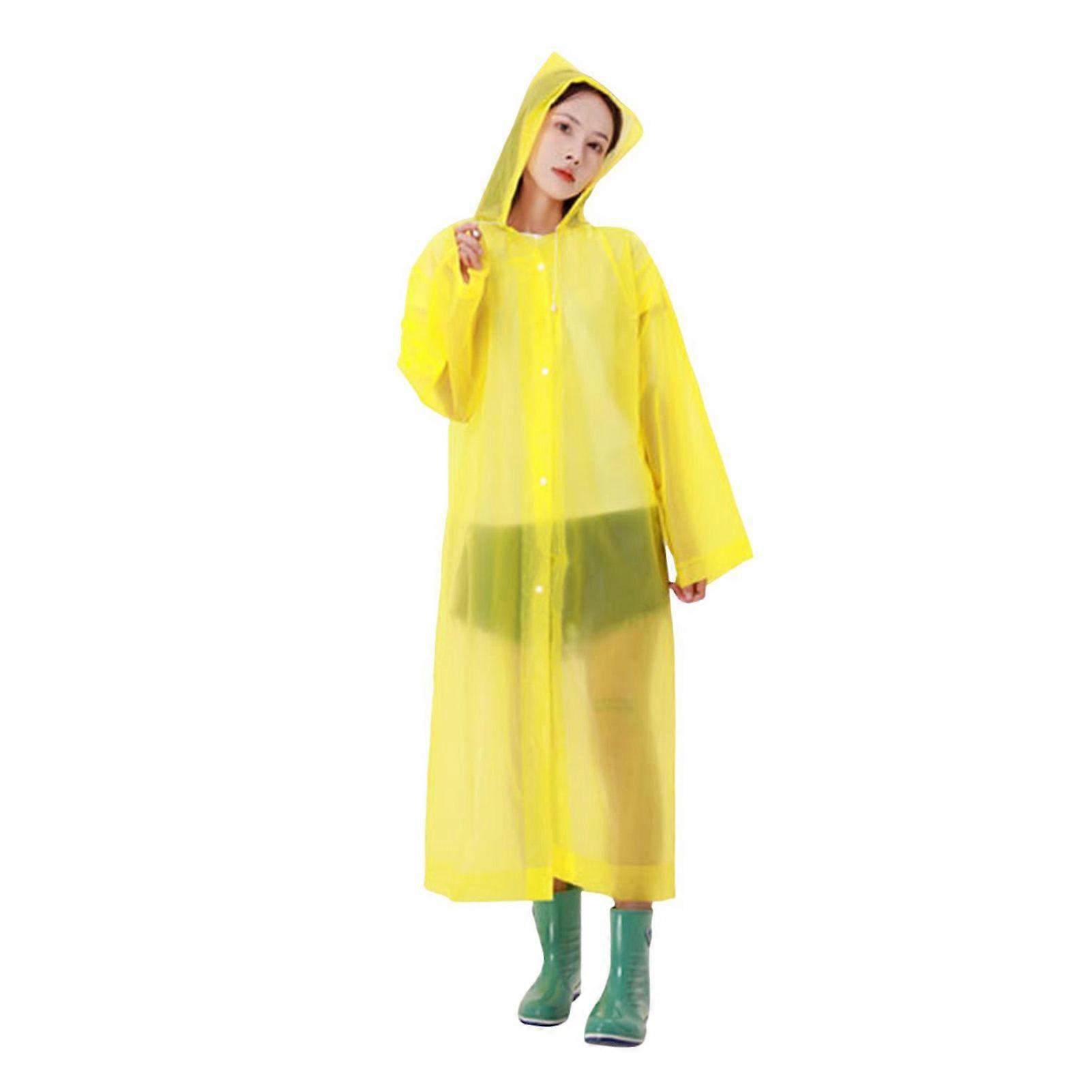 Rain Ponchos Disposable Emergency Ponchos Snap-On Design Portable Transparent Raincoat with Drawstring Hood for Travel Camping Hiking Jikaix
