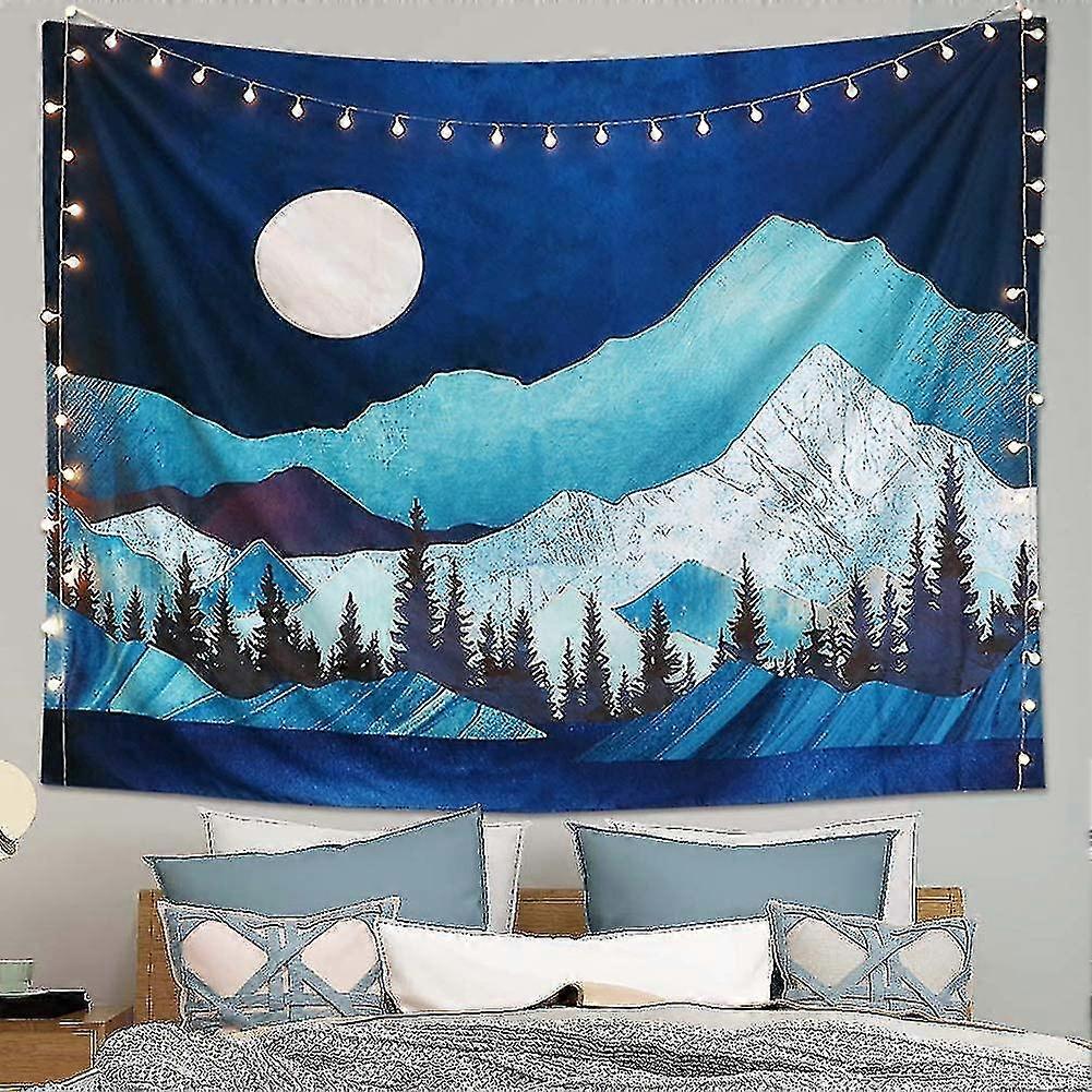 Wald Baum Mond Wandteppich Wandbehang