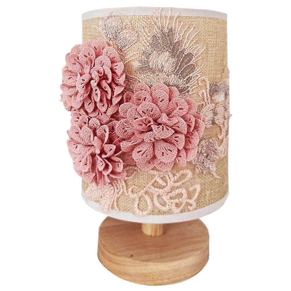 Table Lamp Usb Powered Bedside Light 3d Cloth Lampshade Creative Desk Light
