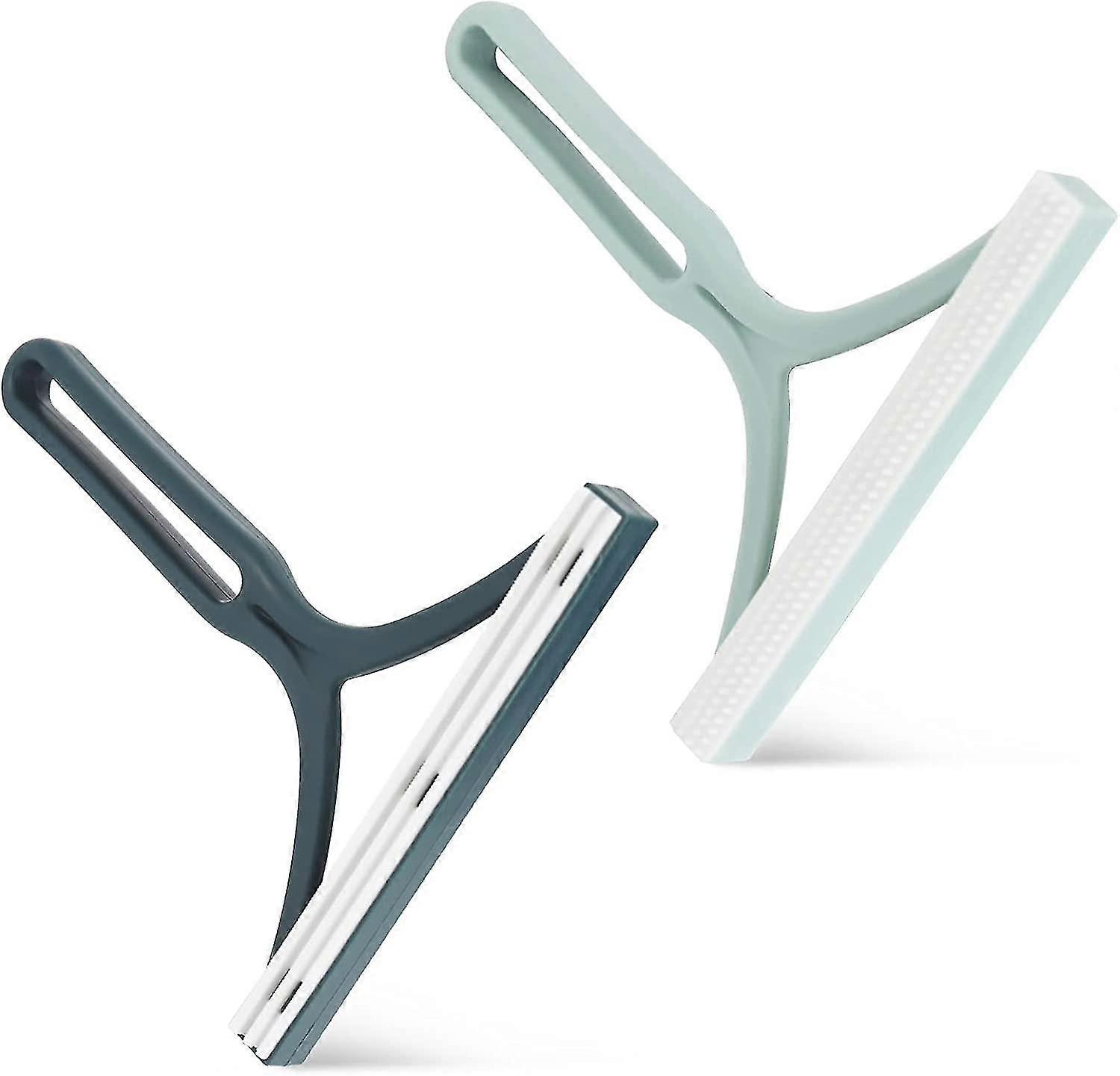 Lint Remover, Plastic Carpet Scraper, Soft Lint Cleaner Brush, Manual Lint Shaver Tools For Clothes Fuzz, Knitted, Sweater, Woven Coat (3pcs, Green+bl