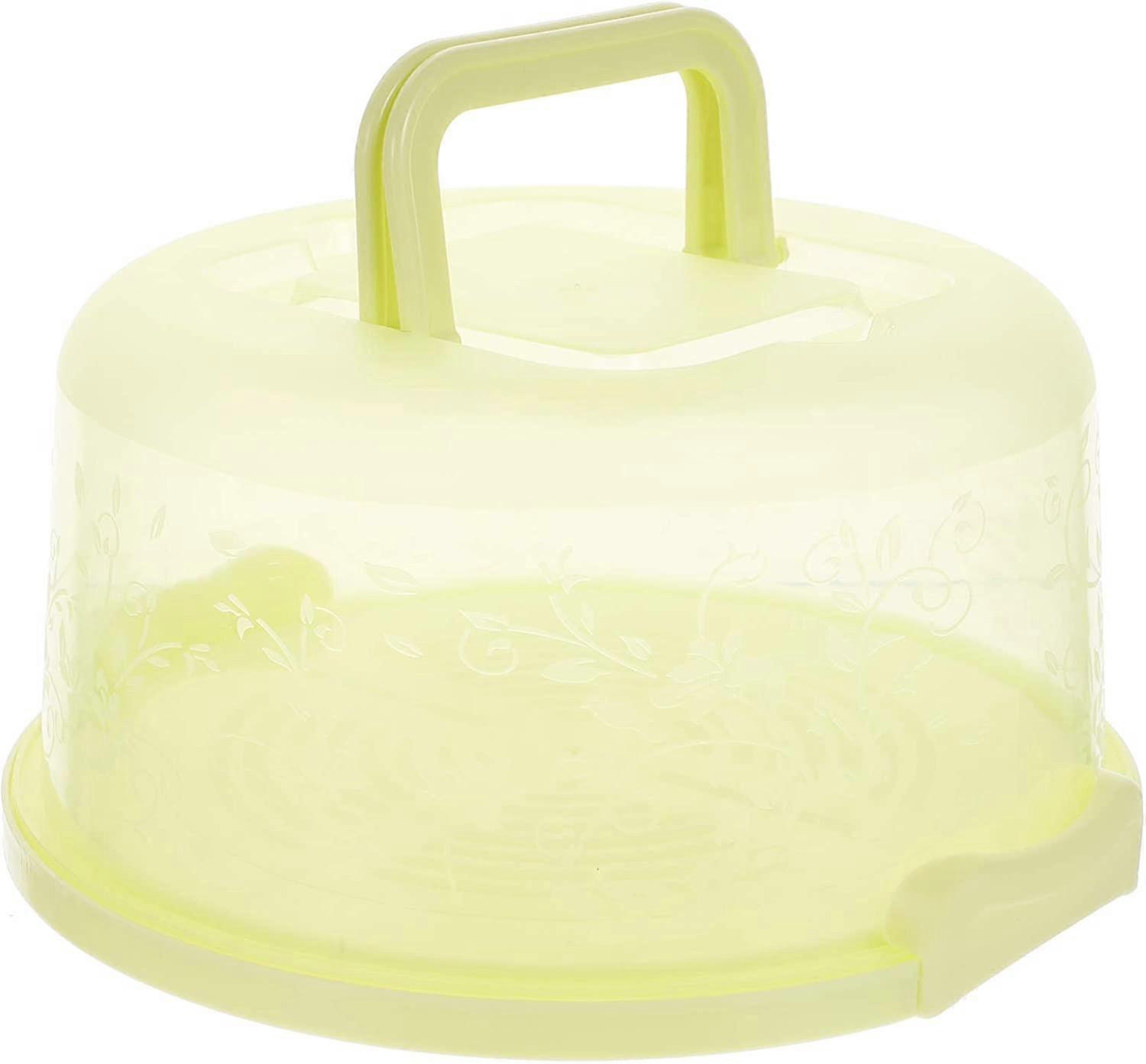 8 polegadas redondo plástico bolo transportador com Dome Tampas Handle Food Storage Case