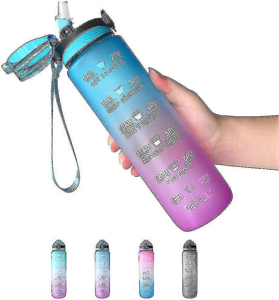 Drinking Bottle With Straw, 1 Litre