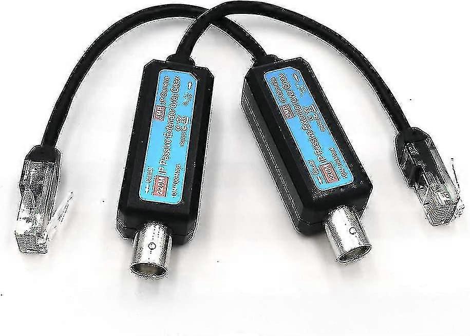 Ip Passive Extender Ethernet Over Coax 1-ch, Ip Network To Coaxial Transmitter Ip Network Converter Fit Cctv Camera Utp Rg59/ Rj45 4-wired 1236 Cable