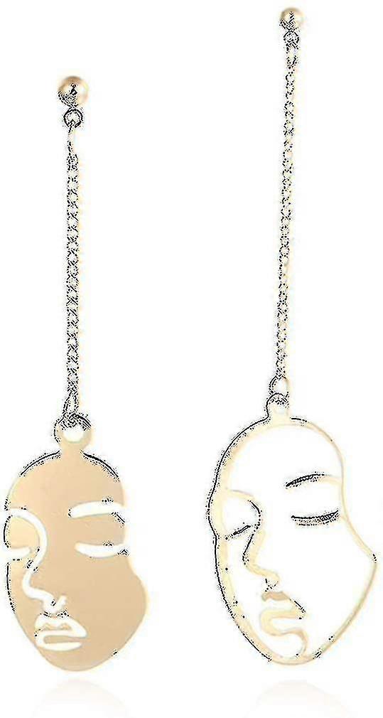 Funny Face Long Earrings Exaggerated Profile Face Line Stud Earrings