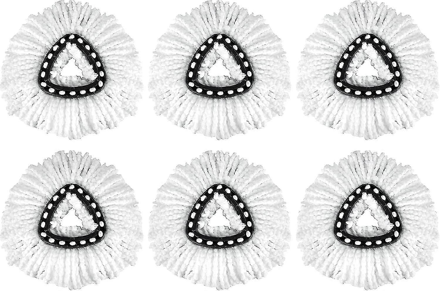6 Pack Spin Mop Heads Replacements, Easy Cleaning Microfiber Mop Refills
