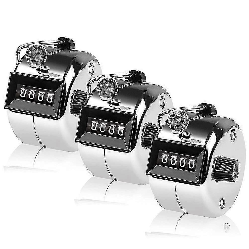3 Pcs Counter, 4 Digit Clicker Counter, Metal Hand Counter Clicker for Counting Golf Counter