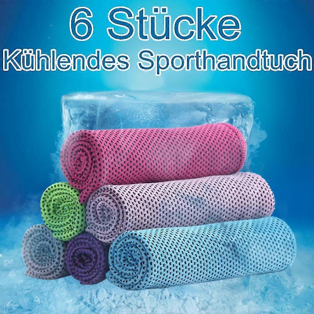 Sunrain Pack Of 6 Cooling Towels, Microfibre Cooling Towels , Premium Cooling Towel Compatible With Summer, Perfect As A Cooling Sports Towel Compatib