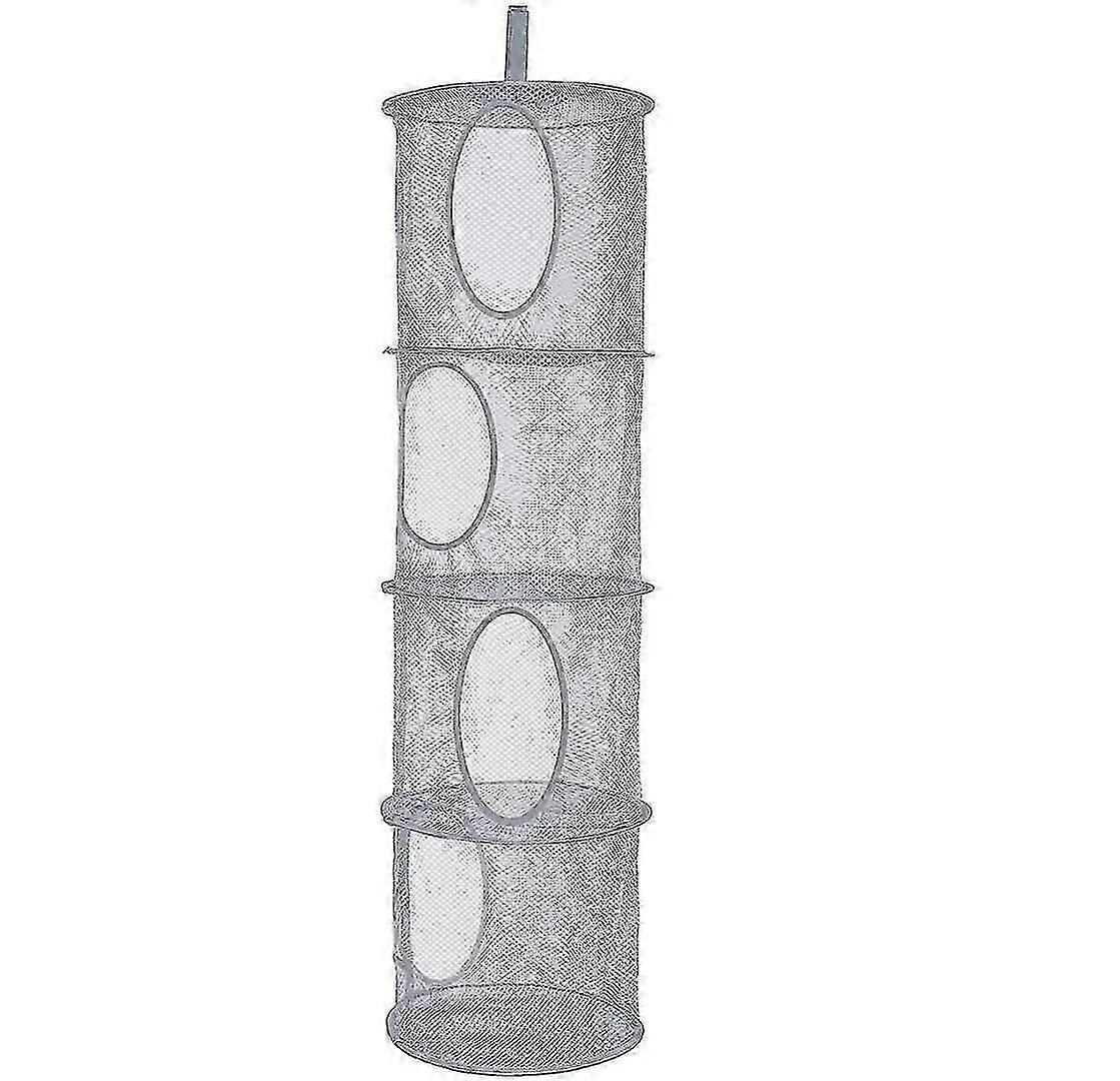 Hanging Storage Net, Hanging Toy Storage, 4 Tier Mesh Hanging Storage Basket Foldable Space Saving Organizer For Soft Toys Clothes Sundries