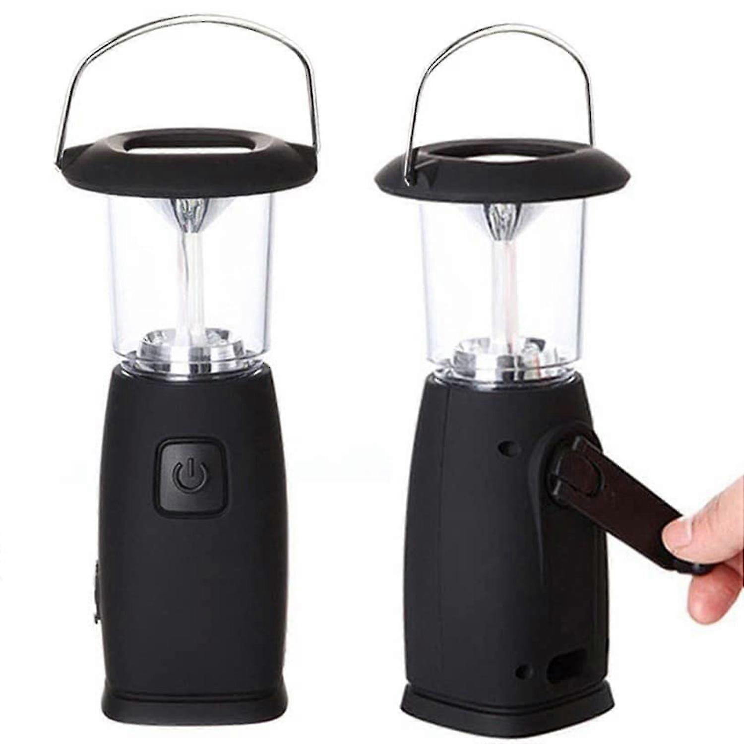 Solar Hand-up Crank Dynam Camping Lantern - Portable 6 Led Wind Up Lamp Dynamo Torch With Foldable Hook Camping Lantern Light