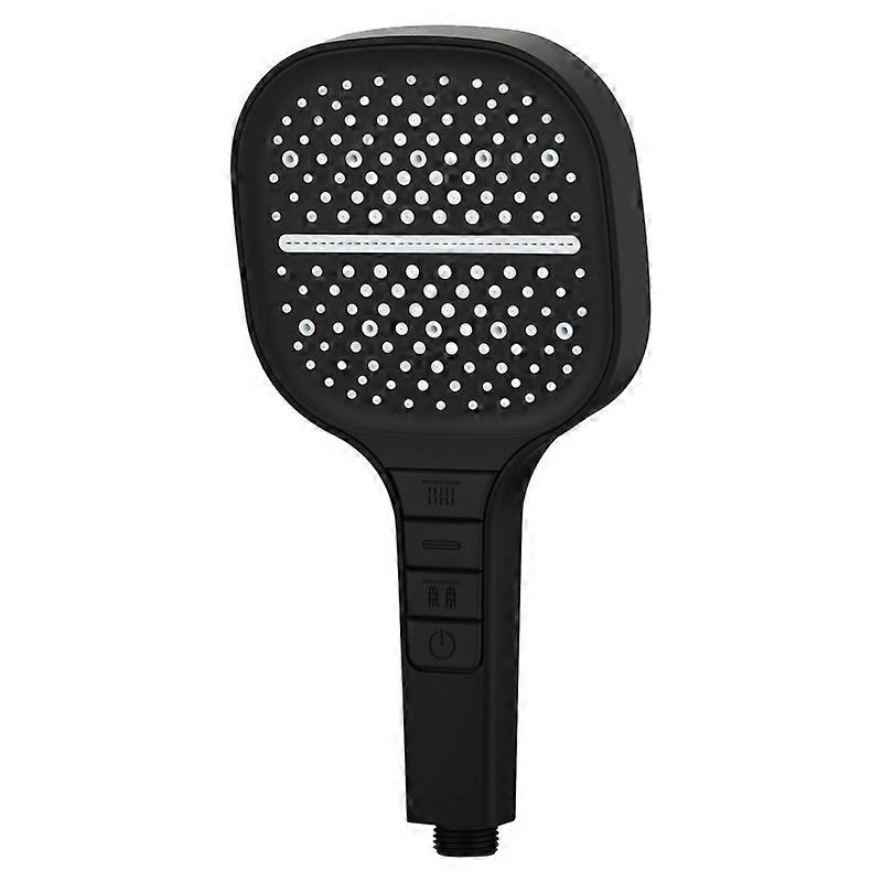 Black Multispeed Silicone Shower Head with Boost