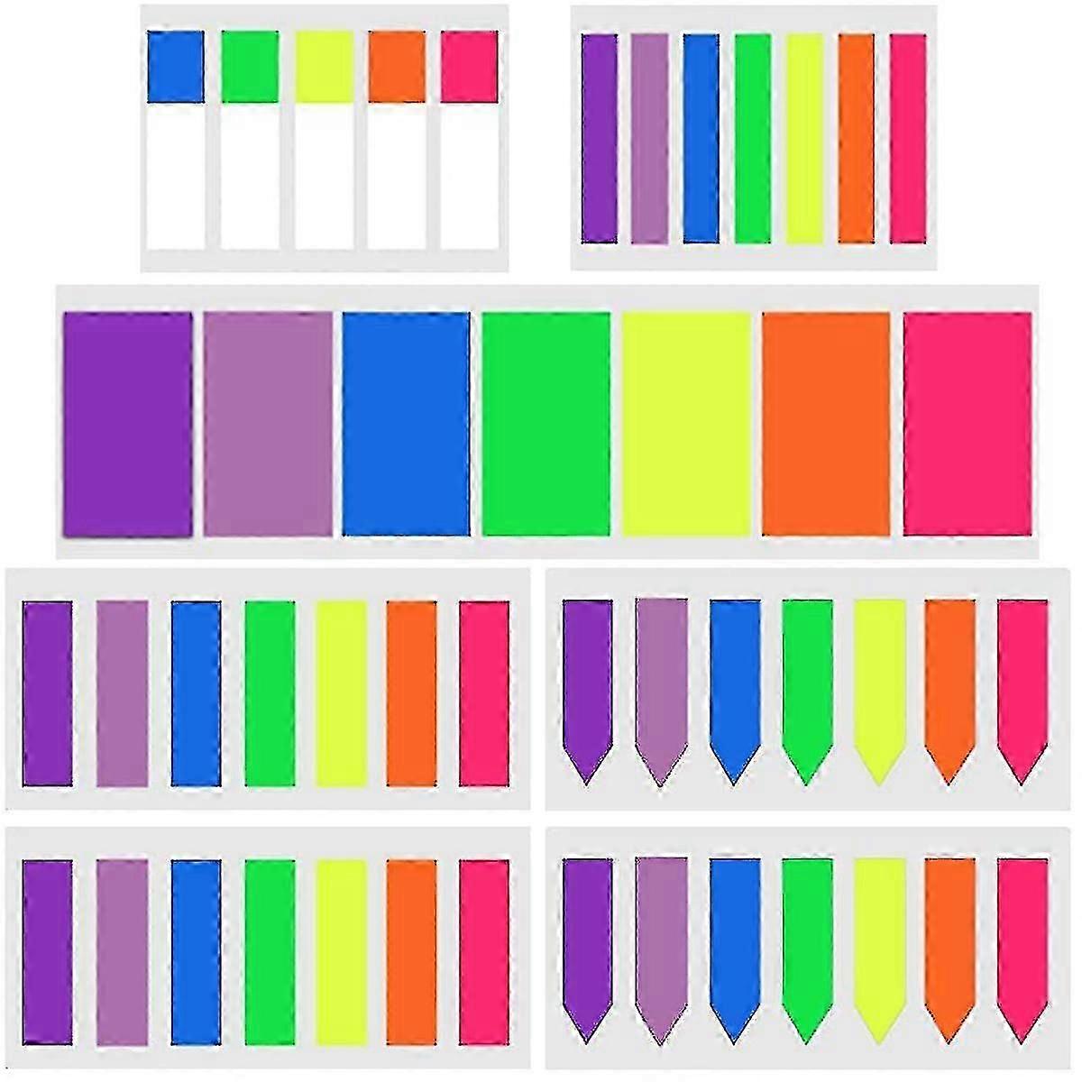940 Pieces Sticky Notes Flags Index Tabs 7 Style Colored Page Markers