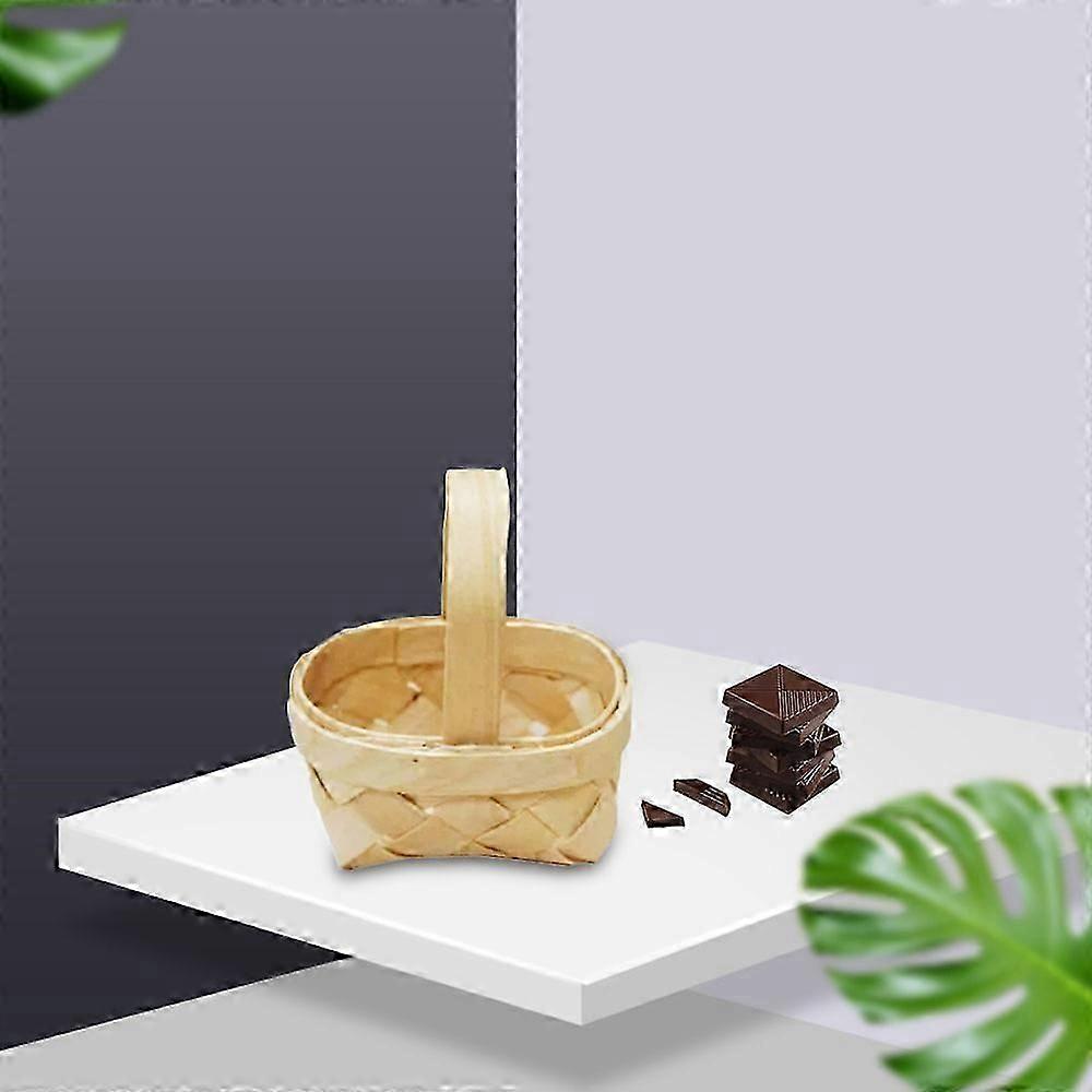 6 قطع الروطان النسيج هدية صغيرة سلة مربع هدية مجموعة بما في ذلك صافي الغزل الأحمر القوس