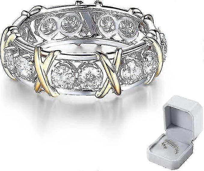 Magnetic Zircon Shaping Cross Full Moissanite Diamond Ring, Unclog Bloodstream And Lymph Nodes