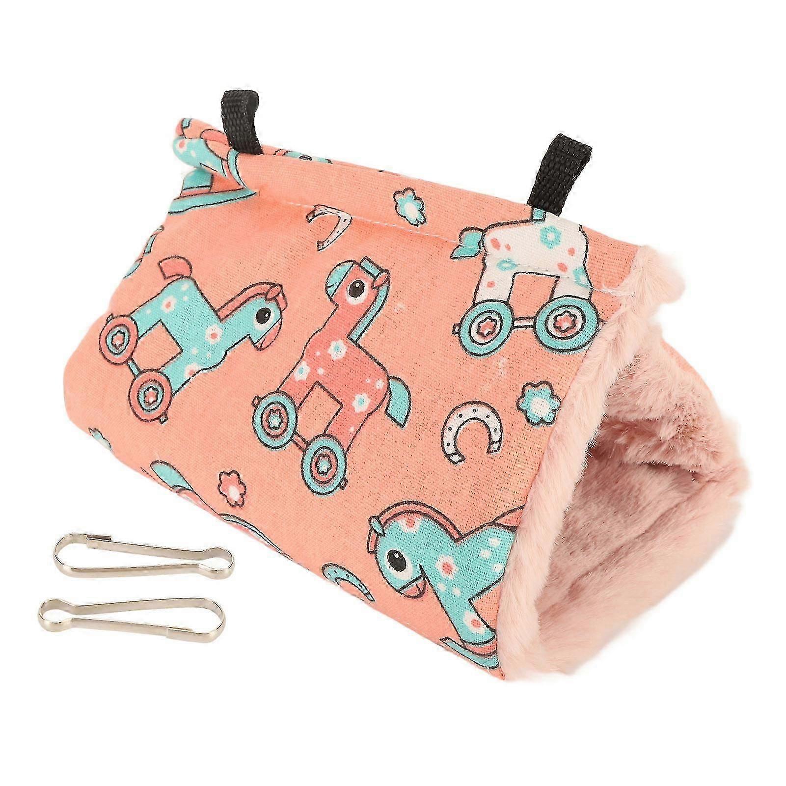 Bird Cage House Soft Cotton Faux Rabbit Hair Triangular Easy to Install Bird Hammock with Hooks for Cage Indoor Sleeping