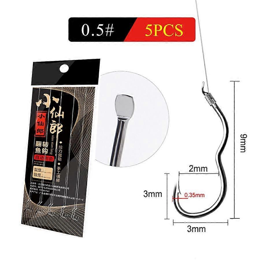 5pcs High Carbon Steel Fishing Hook Sharp Barbed Automatic Flip hook New Invention size0.5#-12# Fishhook for Carp Fishing Accessories