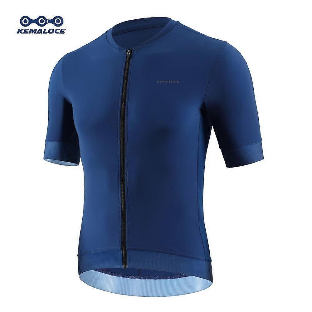 KEMALOCE Maillot De Cyclisme Hommes À Manches Courtes 2024 Été Solide Bleu & Noir & Blanc & Gris Réfléchissant Respirant Cool Vélo Vélo Jersey
