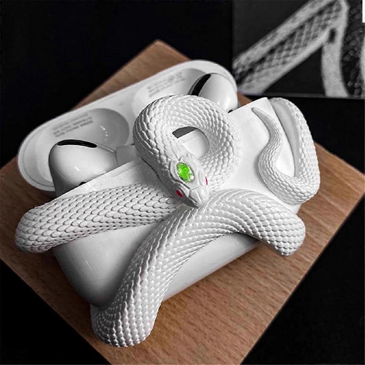 Snake-Shaped Earphone Protective Case Anti-Drop and Scratch- Hollow Design Resin Earphone Case B G