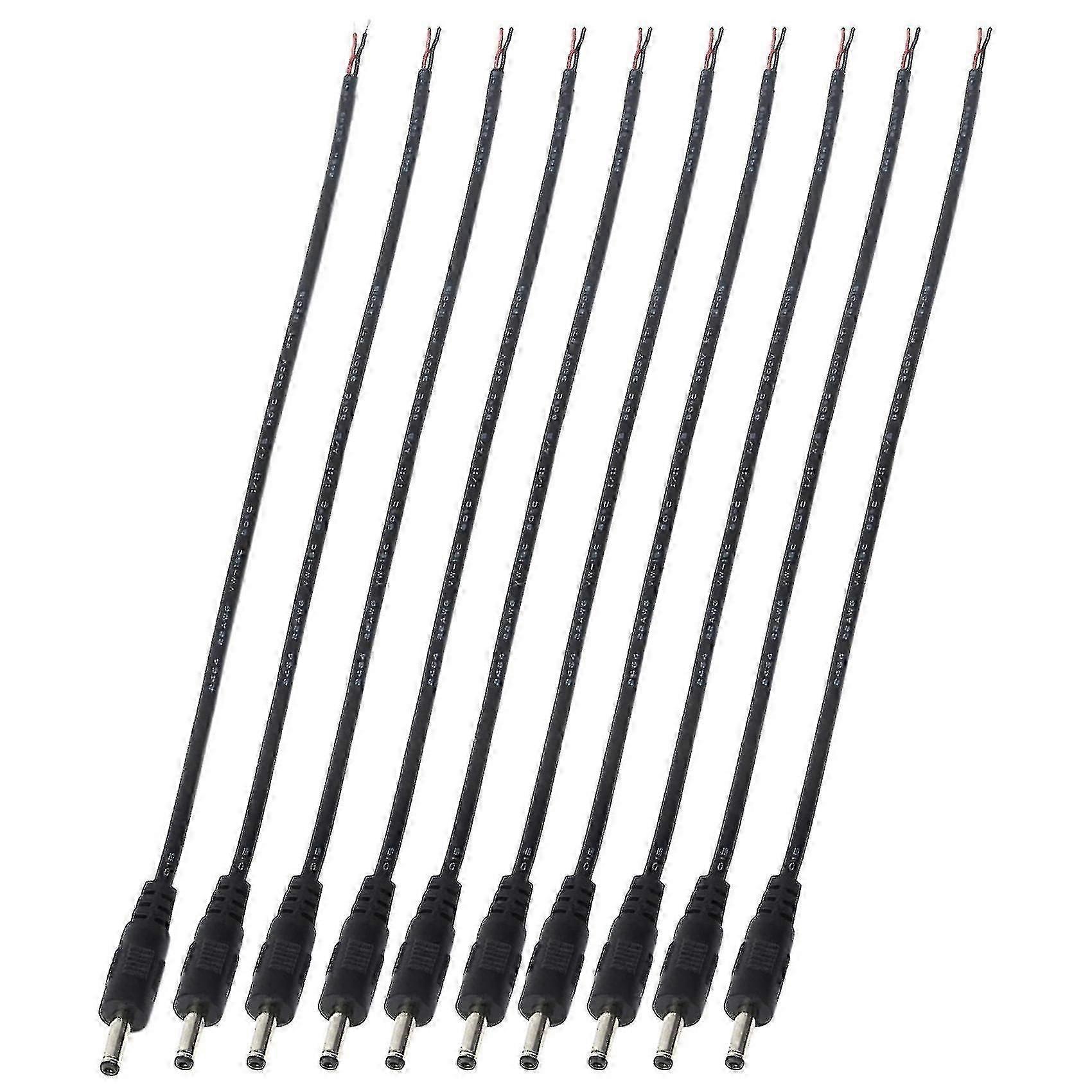 10 Pack 3.5mm X 1.35mm Dc Power Male Plug Jack To Bare Wire Open End Pigtail Power Cable Cord 3.5x1.35mm For Dc Power-b10