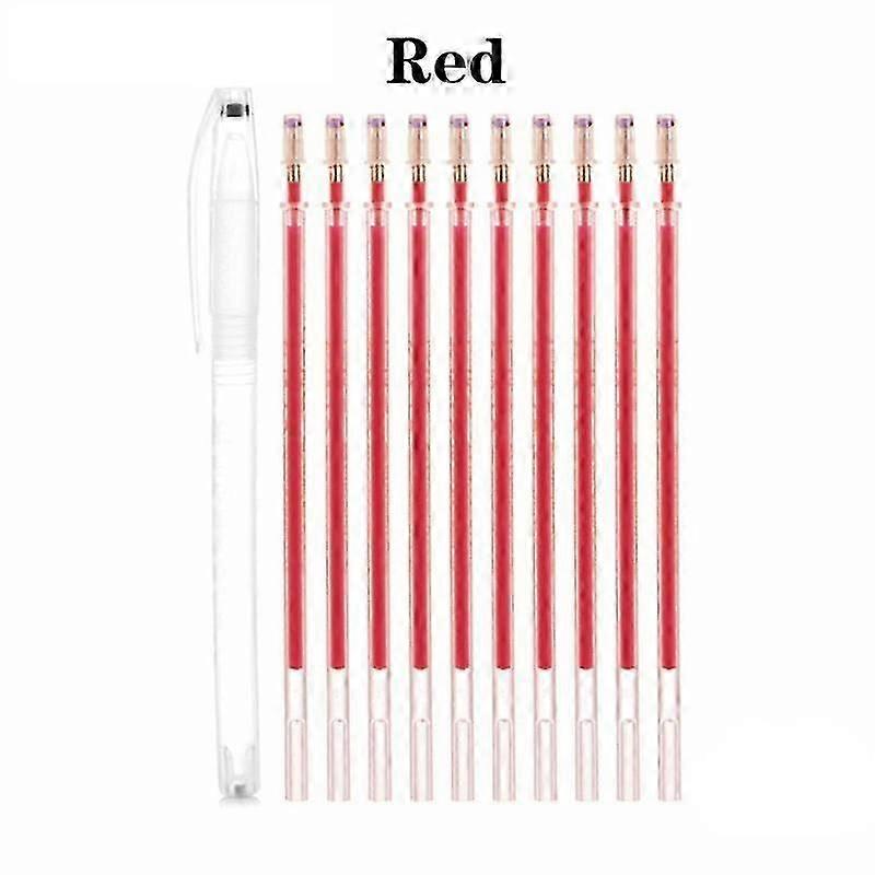 1Set 10 Pcs Refills + 1Pc Pen Case High Temperature Disappearing Fabric Markers Pencil Marker Pens