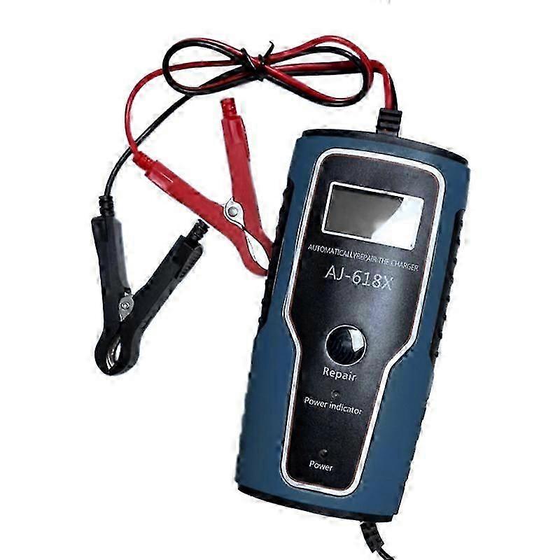 12v Fully Automatic Smart Charger 6a High Power Portable Car Motorcycle Battery Charger For Battery Charging Eu Plug