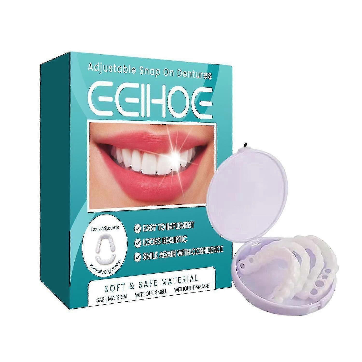 EELHOE Adjustable Snap-on Dentures Temporary Teeth Repair Kit Correct Denture Alignment for Temporar