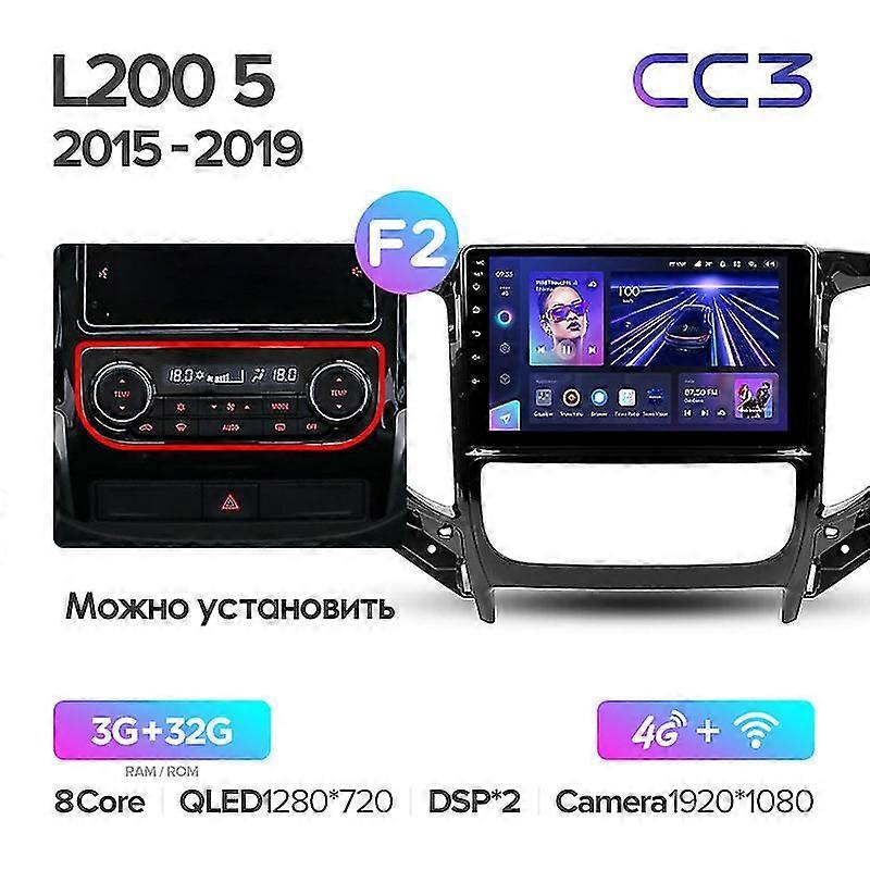 Cc3 2k per Mitsubishi L200 5 2015 - 2019 Autoradio Multimedia Video Player Navigazione Stereo Gps Android 10 No 2din 2 Din Dvd